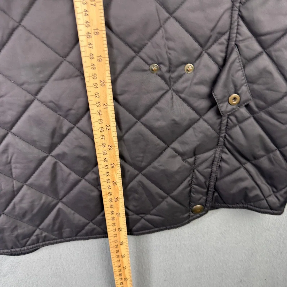 Polo Ralph Lauren Mens XL Black Quilted Vest Corduroy Collar Full Zip Snap Front